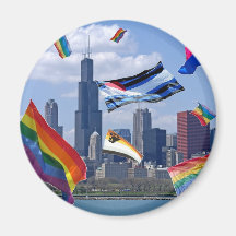 Flying Pride Over Chicago Magnet