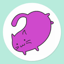 Flying Purple Cat Stickers by JackyGilbertson Flying Purple Cat Stickers