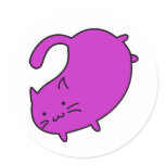 Flying Purple Cat Stickers