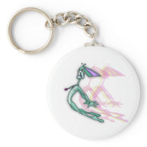 Flying? Rabbit! Round Keychain keychains