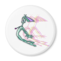 Flying? Rabbit! Round Magnet magnets