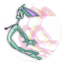 Flying? Rabbit! Round Sticker stickers
