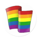 Flying Rainbow Pride Round Sticker