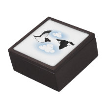 Flying Razorbill, alternate w/ clouds Premium Trinket Boxes
