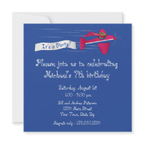 Flying Red Airplane Party Invitation