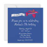 Flying Red Airplane Party Invitation