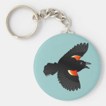 Flying Red-winged Blackbird Key Chain