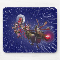 Flying Santa Claus & Rudolph, Red Nosed Reindeer mousepads by KahunaLuna Flying Santa Claus & Rudolph, Red Nosed Reindeer mousepads