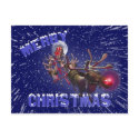 Flying Santa Claus & Rudolph, Red Nosed Reindeer postcards by KahunaLuna Flying Santa Claus & Rudolph, Red Nosed Reindeer postcards