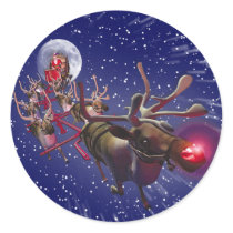 Flying Santa Claus & Rudolph, Red Nosed Reindeer stickers