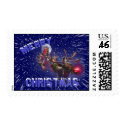 Flying Santa Claus & Rudolph the Red Nose Reindeer postage by KahunaLuna Flying Santa Claus & Rudolph the Red Nose Reindeer postage