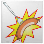 Flying sausage - food fight cloth napkin