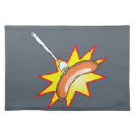 Flying sausage - food fight placemat