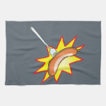 Flying sausage - food fight towels