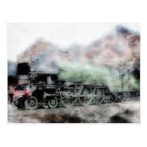 Flying Scotsman Vintage Steam Train Engine Card Post Card