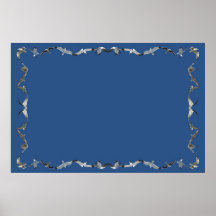 Flying Seagull Border on Blue Poster