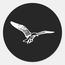 Flying Seagull Round Stickers