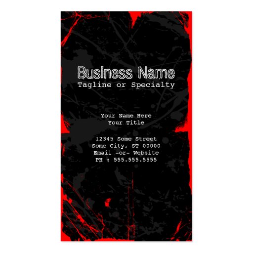 flying skull business card templates (back side)
