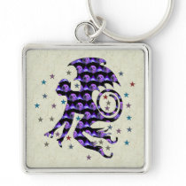 Flying Skull Monkey Keychain