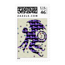 Flying Skull Monkey Postage Stamps