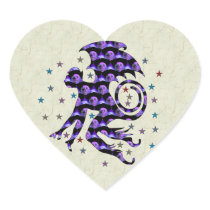 Flying Skull Monkey Heart Stickers