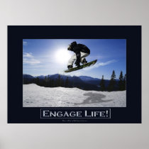 FLYING SNOWBOARDER Motivational Photo Print