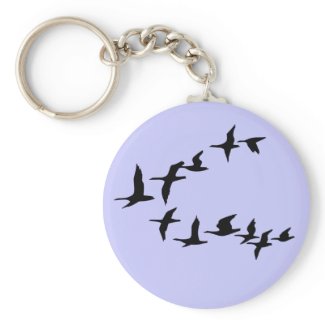Flying South Geese Keychain