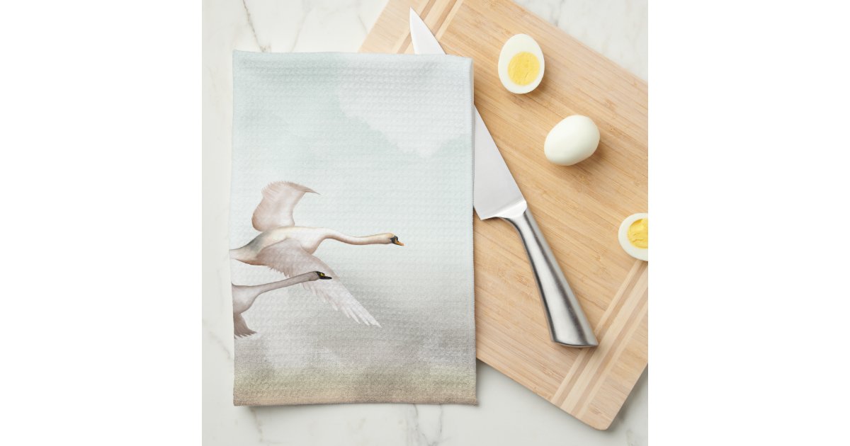 Flying Swans Hand Towel Zazzle