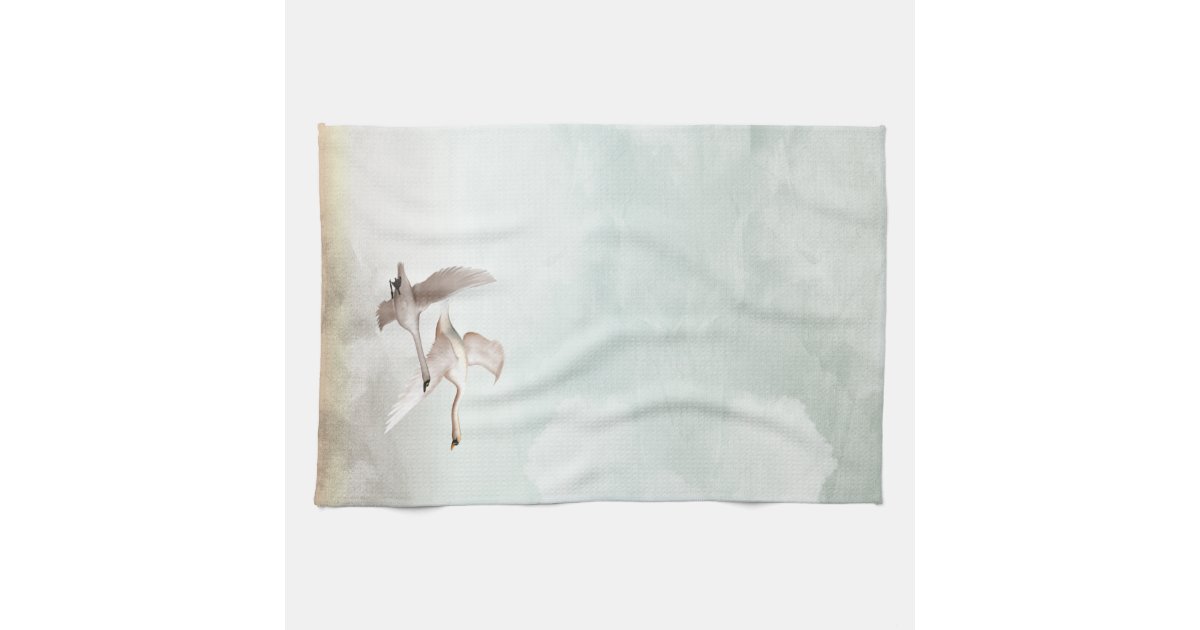 Flying Swans Hand Towel Zazzle