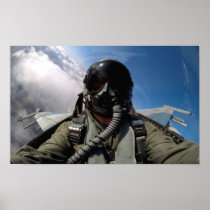 Flying The F-16C Fighting Falcon Cockpit View Poster
