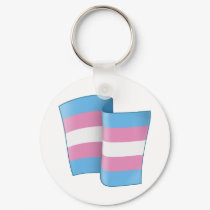 Flying Trans Pride Keychain