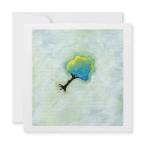 Flying tree floating fun minimalist modern art invitations
