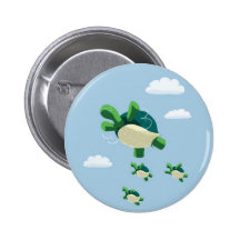 Flying turtle button