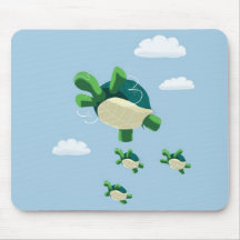 Flying turtle mousepads