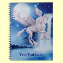 Flying Unicorn Waterfall Personalized Notebook notebooks