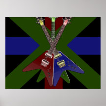 Flying V Guitar Shredder Posters