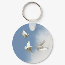 Flying white doves keychain by deemac1 Flying white doves keychain