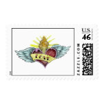Flying Winged Heart Tattoo Stamp