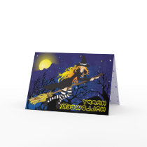flying witch_1 cards by VioDeSign flying witch_1 cards