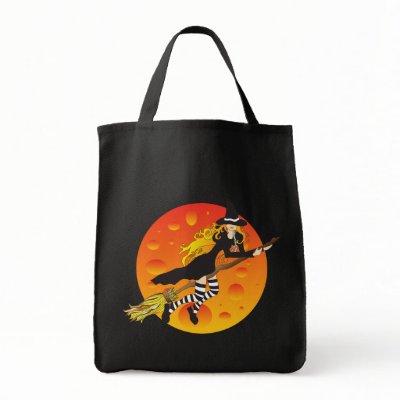 flying witch_2 canvas bag by VioDeSign