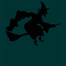 Flying Witch & Broomstick Halloween Art Shirt