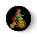 Flying Witch Pinback Button