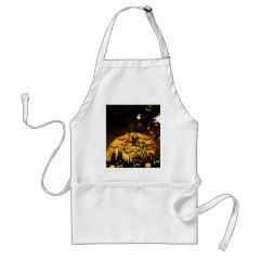 Flying Witch Harvest Moon Bats Halloween Gifts Aprons