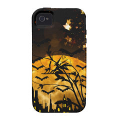 Flying Witch Harvest Moon Bats Halloween Gifts Case-Mate iPhone 4 Cases