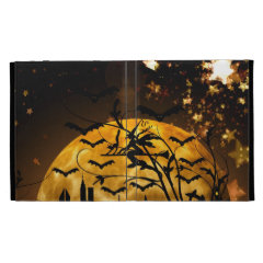 Flying Witch Harvest Moon Bats Halloween Gifts iPad Folio Cover