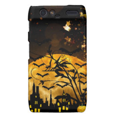 Flying Witch Harvest Moon Bats Halloween Gifts Droid RAZR Cases
