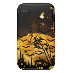 Flying Witch Harvest Moon Bats Halloween Gifts Tough iPhone 3 Covers