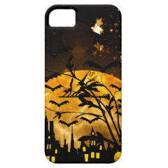 Flying Witch Harvest Moon Bats Halloween Gifts iPhone 5 Cover