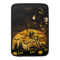 Flying Witch Harvest Moon Bats Halloween Gifts Sleeve For MacBook Air