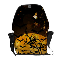Flying Witch Harvest Moon Bats Halloween Gifts Courier Bag